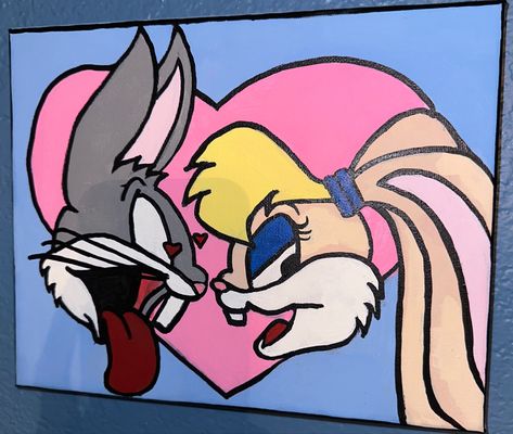 Acrylic painting ideas trendy Painting Ideas Trendy, Bugs Bunny And Lola, Acrylic Painting Ideas, Cute Canvas Paintings, Cute Canvas, Bugs Bunny, Tom And Jerry, Canvas Paintings, Painting Ideas