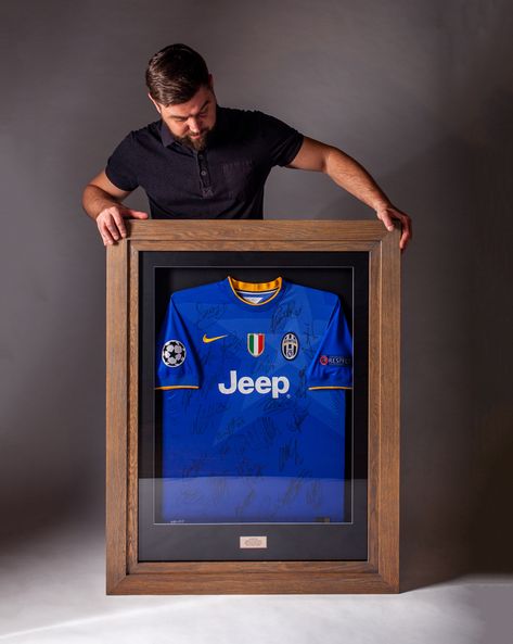 Hockey Jersey Frame, Framing A Jersey, Framed Hockey Jersey, Framed Soccer Jersey, Jersey In Frame, Framed Sports Jersey, Framed Football Shirts On Wall, Jersey Frame Ideas Display Case, Football Jersey Frame Ideas