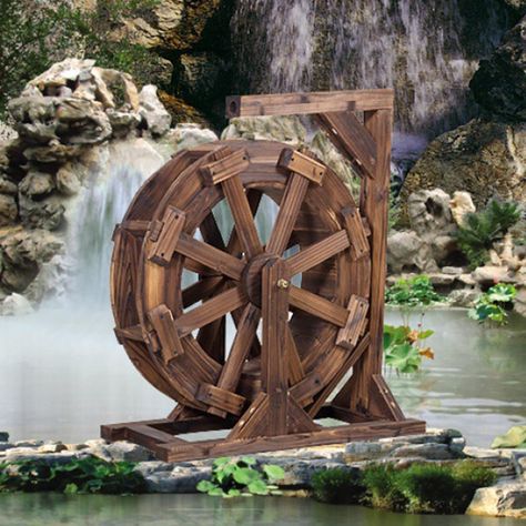 PRICES MAY VARY. ★ Specifications:The water wheel fountain is available in a variety of sizes, featuring wheel diameters ranging from 20cm to 80cm. This wide range of sizes makes the waterwheel fountain adaptable to various ponds, pools, and outdoor fountains, providing them with a fresh and revitalized appearance. ★ Self-Rotating Waterwheel:The wooden feng shui wheels fountain features an ingenious design that incorporates an advanced drain rod system. This innovative mechanism skillfully guide Water Wheel Fountain, Water Wheel Generator, Waterfall Decoration, Outdoor Water Fountains, Yard Fountain, Fountain Outdoor, Pond Pool, Patio Pond, Pond Water Features