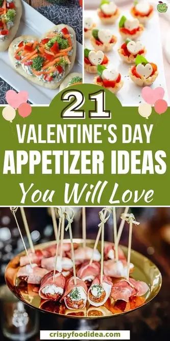 21 Easy Valentine Day Appetizers That You Will Love! Valentines Day Appetizers, Valentine Dinner Party, Valentines Food Dinner, Valentines Party Food, Valentines Brunch, Vegetable Shortening, Valentines Snacks, Healthy Valentines, Valentines Baking