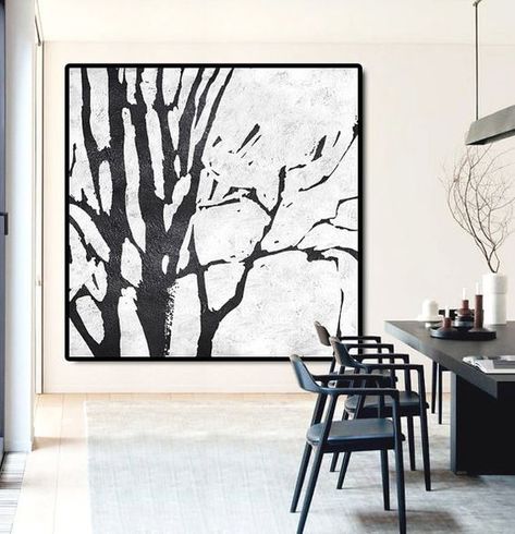 Abstract Art Collection, Minimal Painting, Soyut Sanat Tabloları, Black And White Painting, Abstract Tree, Original Abstract Art, Urban Sketchers, Minimalist Painting, Large Abstract Painting