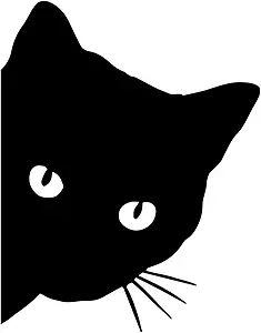 Amazon.com - Peeking Cat Silhouette Decal Notebook Car Laptop 5.5" (Black) Black Cat Silhouette, Peeking Cat, Tea Shirt, Animal Silhouette, Cat Silhouette, Animal Shirts, Halloween Cat, Halloween Ideas, Halloween Fun