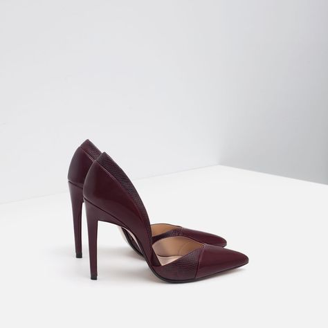 Image 3 of HIGH HEEL D'ORSAY SHOES from Zara Shoes Heels Classy, Heels Classy, Embroidered Shoes, Shoe Boot Sandals, Zara Shoes, Dream Shoes, Zara United States, Nice Shoes, High Heel Shoes