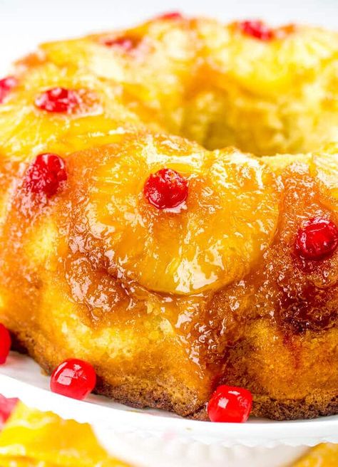 Pineapple Upside Down Bundt Cake Pineapple Upside Down Bundt Cake Recipe, Pineapple Upside Down Bundt Cake, Pineapple Upside Down Bundt, Upside Down Bundt Cake, Pineapple Desserts, Nothing Bundt Cakes, Dads Birthday, Pineapple Upside, Pineapple Upside Down Cake