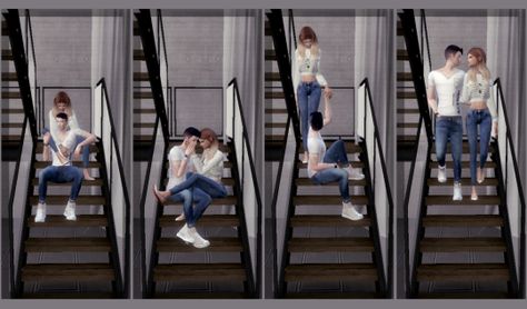 [​IMG]   http://simsworkshop.net/resources/couple-stair-pose-set-1-pose-pack-version.1660/ Sims4 Stairs, Power Couple Poses, Ts4 Mods, 4 Poses, Poses Couple, Sims 4 Update, Sims 1, Photo Poses For Couples, Best Photo Poses