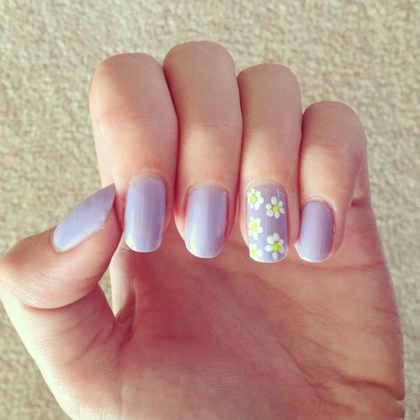 purple daisy nails Purple Daisy Nails, Light Purple Nails, Daisy Nail Art, Nails Painted, Violet Nails, Girls Nail Designs, Purple Nail Art, Nail Designs Pictures, Lilac Nails