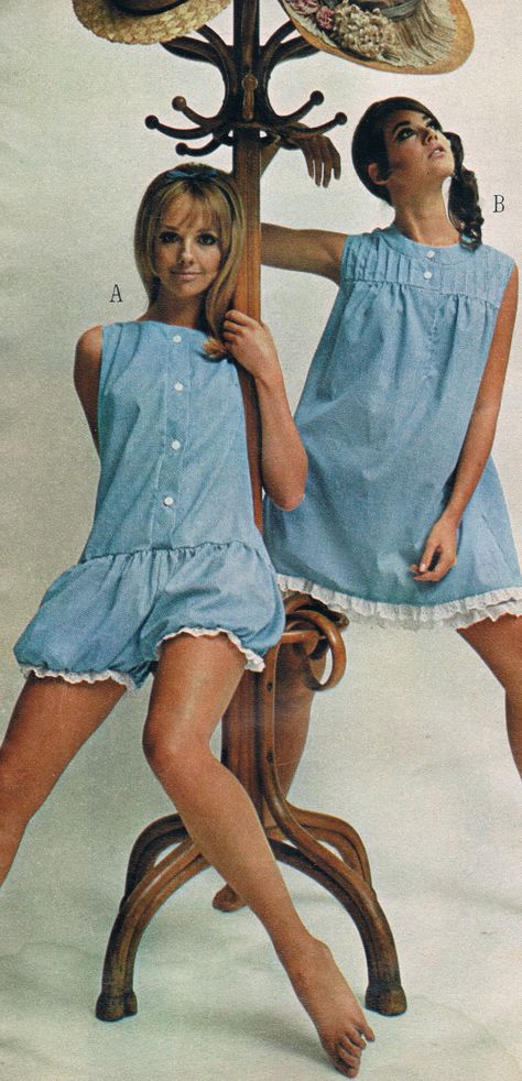 Penneys catalog 60s.  Cay Sanderson and Colleen Corby. Retro Outfits 60s, Colleen Corby 1960s, 1960s Pjs, 60s Pajamas Vintage, 1960s Pajamas Women, Outfits 60s, 1960s Lingerie, Colleen Corby, 60’s Fashion