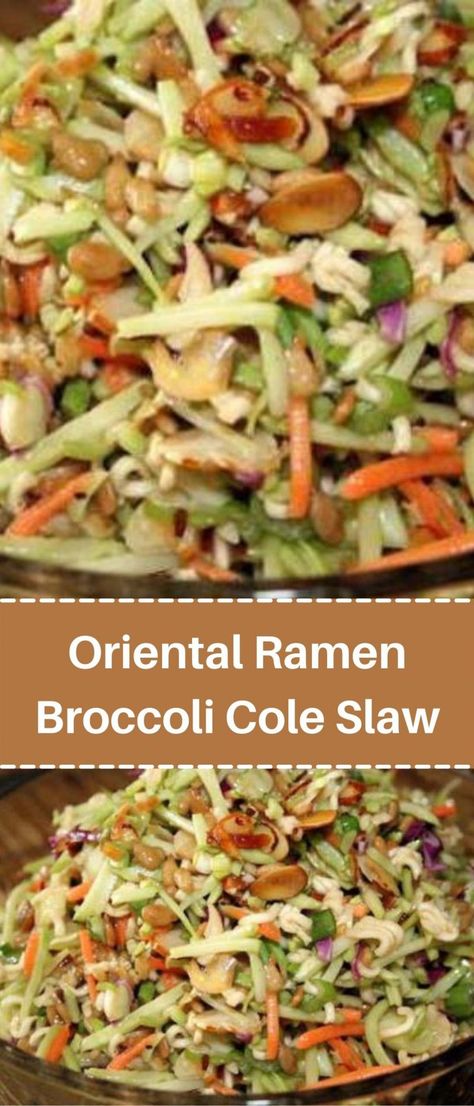 Oriental Ramen Broccoli Cole Slaw…. this is delicious! Asian Broccoli Slaw, Broccoli Cole Slaw, Broccoli Slaw Salad, Broccoli Slaw Recipes, Best Coleslaw Recipe, Ramen Salad, Coleslaw Salad, Broccoli Slaw, Cole Slaw