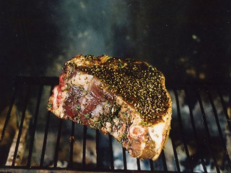 Balsamic and Rosemary-Marinated Florentine Steak | Chef Nancy Silverton adores Antica Macelleria Cecchini, Dario Cecchini's famous butcher shop in the Tuscan town of Panzano, where she buys thick porte... Florentine Steak, Good Steak Recipes, Italian Main Dishes, Porterhouse Steak, Best Steak, Steak Dinner, On The Grill, Beef Dishes, Grilled Meat