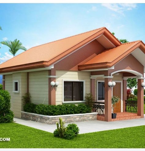 Simple Bungalow House Designs, Small House Designs, Small House Design Philippines, Philippines House Design, Small Modern House Plans, Philippine Houses, Colorful House, House Roof Design, Affordable House Plans