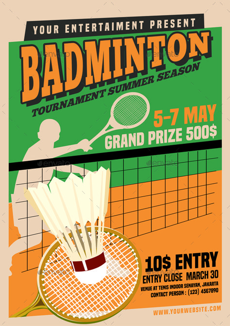 Sports Tournament Poster, Badminton Poster Design, Sport Poster Design Ideas, Poster Badminton, Badminton Poster, Event Poster Design Inspiration, Badminton Club, Badminton Tournament, Volleyball Posters