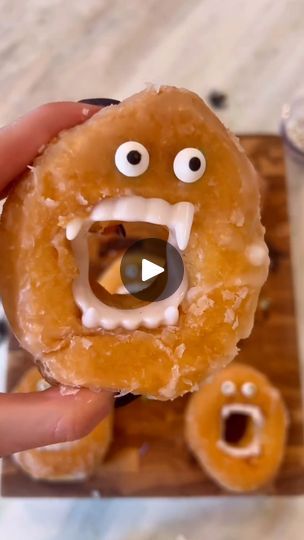 5.6M views · 18K reactions | They look surprised 😂🧛 | FOODbible Halloween Donuts With Teeth, Candy Eyes, Halloween Donuts, Halloween Dessert, Vampire Fangs, Fun Kitchen, School Treats, Halloween Desserts, Halloween 2024