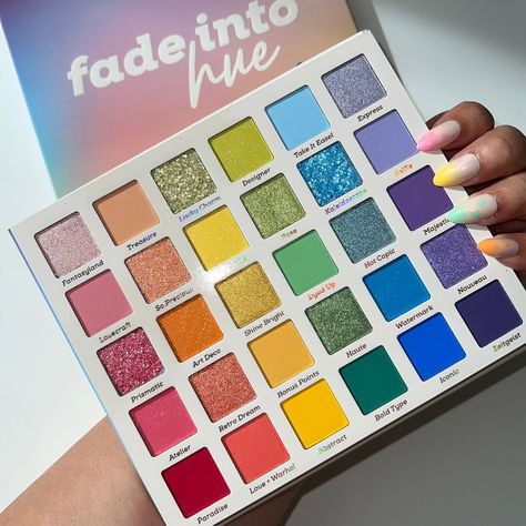 Fade Into Hue Palette, Fade Into Hue, Paradise Love, Rainbow Palette, Dramatic Makeup, Colourpop Cosmetics, Non Profit Organization, Beauty Room, Woman Painting