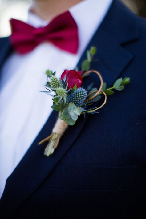 Bohemian Fall Backyard Wedding – Red Groom Boutonniere Fall Backyard Wedding, Backyard Wedding Photography, Fall Backyard, Groom Wedding Attire, Bohemian Fall, Wedding Red, Prom Flowers, Fall Wedding Bouquets, Groom Boutonniere