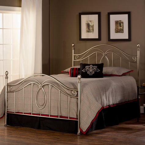 Metal Single Bed, King Metal Bed, Affordable Bedroom Furniture, Wrought Iron Beds, Bedroom With Bath, Affordable Bedroom, Iron Beds, Steel Bed, Hillsdale Furniture