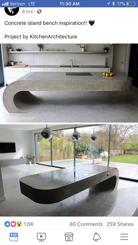 Concrete table Cement Kitchen Countertops, Concrete Benchtop, Concrete Kitchens, Concrete Kitchen Island, Architectural Concrete, Outdoor Kitchen Countertops, Concrete Countertop, Outdoor Kitchen Bars, Concrete Counter