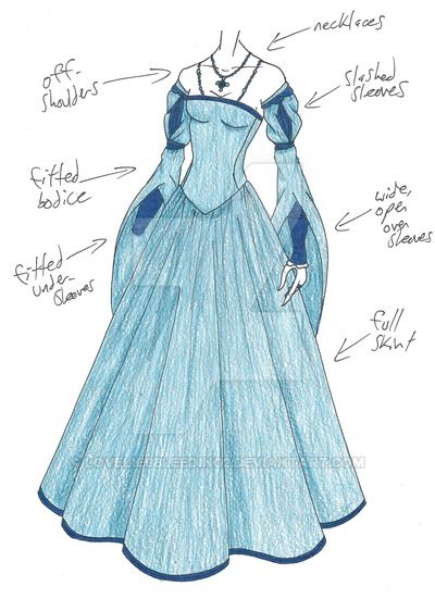 MHcd - Merchant's Daughter by LoveLiesBleeding2 on DeviantArt Medieval Dress Drawing, Medieval Ball, Slashed Sleeves, Medieval Dress Pattern, Princess Dress Patterns, Witchy Dress, Princess Anastasia, Medieval Wedding, Fest Outfits