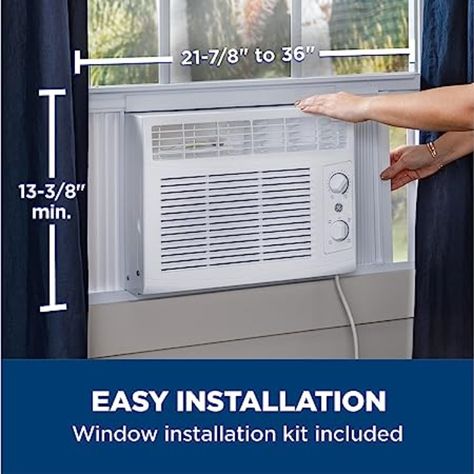 Efficient Cooling For Smaller Areas Like Bedrooms And Guest Rooms, 5K BTU Window AC Unit With Easy Install Kit, White -$159.99 (see link above) #amazon #amazondeals Air Conditioner Design, Window Ac Unit, Window Air Conditioners, Air Conditioner Units, Fireplace Lighting, Double Hung Windows, Window Air Conditioner, Ge Appliances, Best Appliances