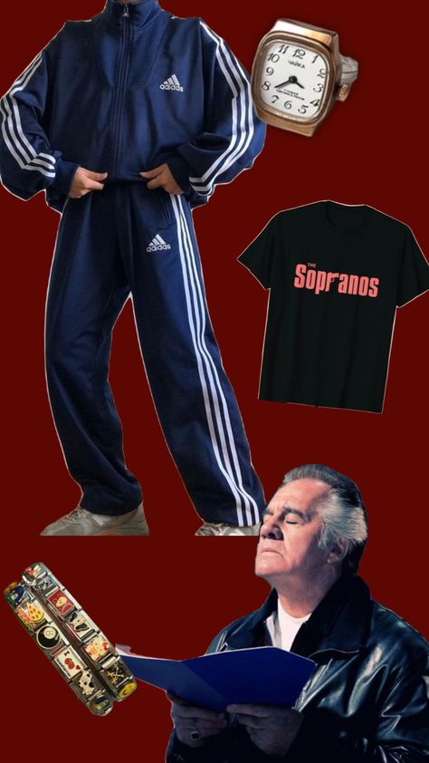 Sopranos fit/ paulie walnuts fit Italian Mob Outfits, Tony Soprano Halloween Costume, Tony Soprano Costume, Tony Soprano Outfits, Sopranos Birthday Party, Sopranos Halloween Costume, Paulie Sopranos, Paulie Walnuts Sopranos, Sopranos Costume