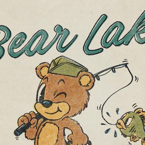 Miles Koldewyn on Instagram: "Just got back from a week trip to Bear Lake and it was amazing! I’m so excited to go back!  #retrosupply #vintage #design #illustration #comicart #bearlake #bearlakeutah #utah #idaho #drawing" Utah Drawing, Grape Painting, Bear Drawing, Bear Lake, Bear Illustration, Vintage Drawing, Get Back, Bear Cartoon, 로고 디자인