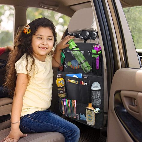 An absolute must for a car full of toddlers! Not only do they come in a twin pack, but these organizers hold just about all of your toddler essentials from tablets and crayons to bottles and books! Car Backseat, Backseat Organizer, Car Storage Bag, Backseat Car Organizer, Car Seat Organizer, Kids Car, Car Organizer, Storage Bags Organization, Leather Car Seats