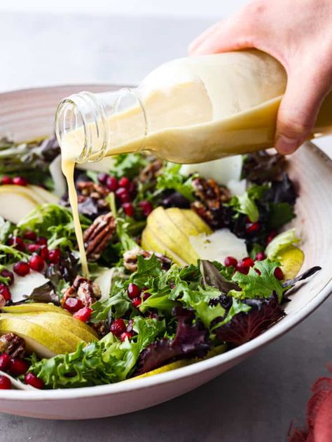 Winter Salad Vinegrette, Fruit Vinaigrette Recipes, Winter Salad Dressing Recipes, Champagne Vinegar Salad Dressing, Champagne Vinaigrette Salad, Champagne Vinaigrette Dressing, Champagne Salad, Salad With Champagne Vinaigrette, Light Salad Recipes