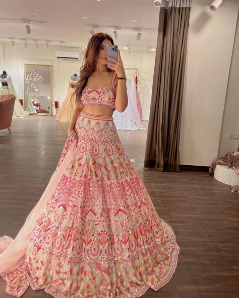 Sabyasachi inspired pink designer wedding party wear bridal bridesmaids Indian custom stitched lehenga choli for wedding mahendi functions Wedding Chaniya Choli, Bridesmaid Lengha, Lehenga Bridesmaid, Lehenga Choli Designs, Lehenga Bridal, Bridesmaid Lehenga, Sabyasachi Lehenga, Wedding Lehengas, Party Wear Lehenga Choli