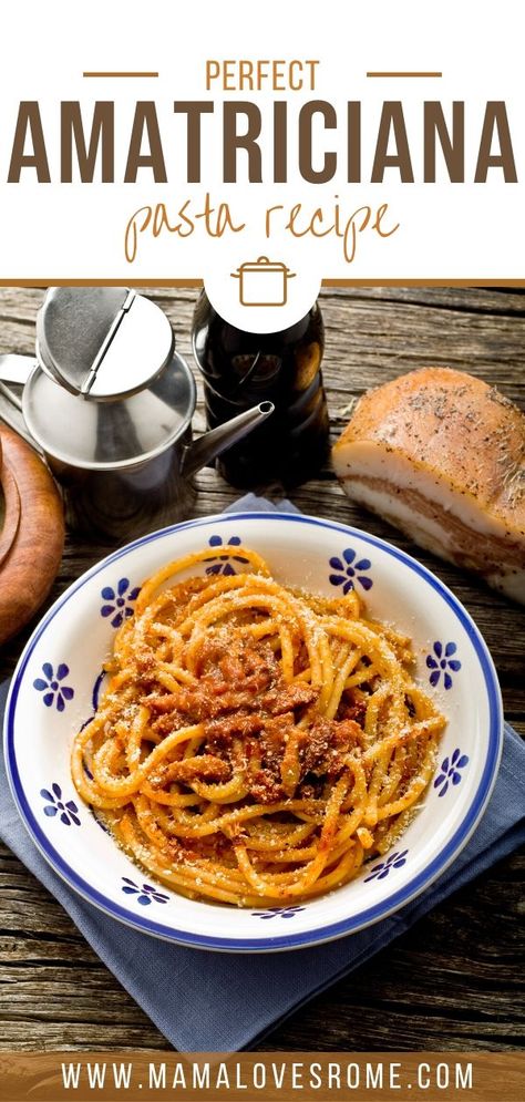 Amatriciana Pasta, Pasta Making Recipes, Amatriciana Recipe, Pasta All Amatriciana, Pasta Amatriciana, Rome Style, All Amatriciana, Rome Food, Make Pasta