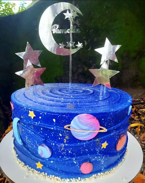 Out Of This World Birthday Cake, Galaxy Cupcakes, Galaxy Birthday, Planet Cake, 9th Birthday Cake, Galaxy Cake, Toy Story Birthday Party, Summer Cakes, Space Birthday