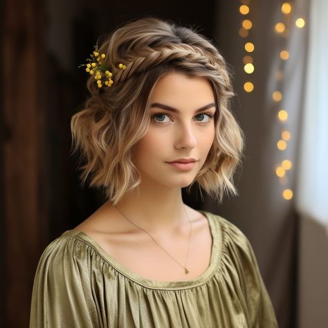 Short Hair Hairdos For Wedding, Hairdos For Wedding, Prom Short Hairstyles, Short Hair Hairdos, Short Hairdo, Elegant Prom Hairstyles, Hairstyle For Prom, Formal Hairstyles For Short Hair, Curly Prom Hair