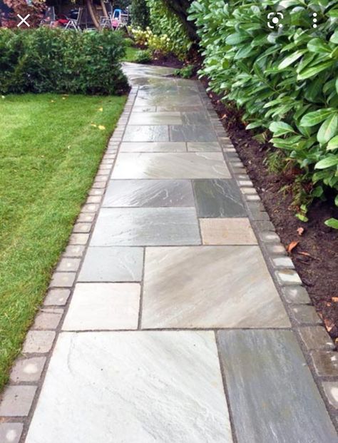 Sandstone Pathway, Sandstone Path, Kitchen Diners, Stone Patio Designs, Cottage Garden Sheds, Ideas Terraza, Garden Renovation, Outdoor Paving, Sandstone Paving