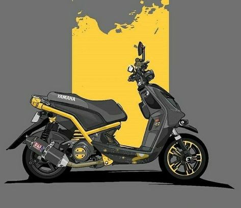 Yellow Motorcycle, Motorbike Illustration, Yamaha Scooter, Bike Wallpaper, Motorcycle Drawing, Bike Drawing, Bike Sketch, Motorcycle Illustration, Motorbike Design