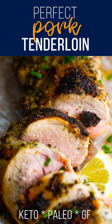 How to cook pork tenderloin in the oven- sharing the best temperature and important steps to ensure perfectly cooked, juicy pork tenderloin! #sweetpeasandsaffron #pork Keto Pork Tenderloin Recipes In Oven, Gluten Free Pork Tenderloin Recipes, Cook Pork Tenderloin, Oven Roasted Pork Tenderloin, Perfect Baked Chicken Breast, Grilled Pork Tenderloin Recipes, Dinner List, Perfect Baked Chicken, Pork Tenderloin Oven