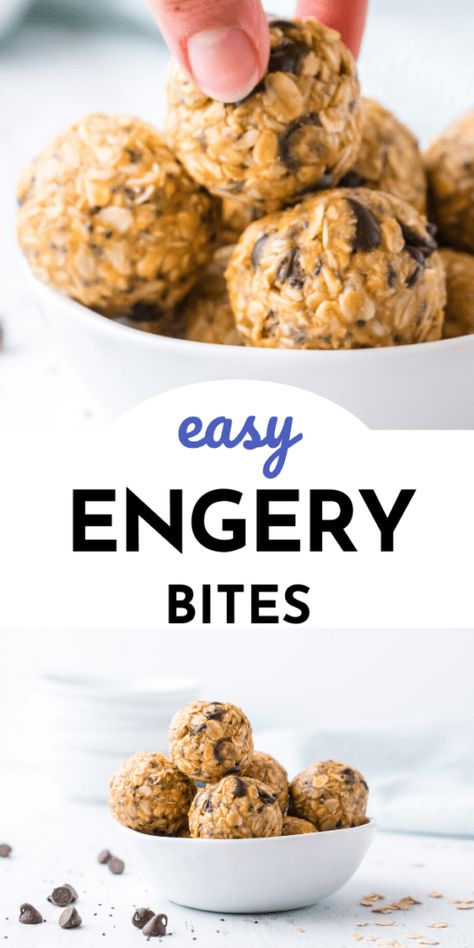 Easy Energy Bites Recipe Engery Bites, Easy Energy Bites, Energy Bites Recipe, Oatmeal Energy Bites, Energy Bites Healthy, Granola Bites, Energy Bites Recipes, Bites Recipes, No Bake Energy Bites