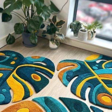 Tufting Rugs on Instagram: "Monstera rugs by @lm.rugs ☘️🌿 . . . . . #ignorantrugs #rug #tugs #handmade #carpet #abstraction #rugdesign #rugarchive #tufting #tufttheworld #tuftinggun #tuftdesign #customrugs #customrug #tapestry #pokemon #pokemonart #pokédex #nintendo" Monstera Rug Tufting, Monstera Rug, Tufting Rugs, Handmade Carpet, Diy Rug, Pokemon Art, Custom Rugs, Rug Design, House Decor