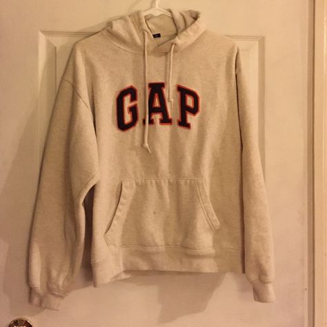 GAP hoodie Soft and comfy GAP hoodie. One spot on front pocket as shown in photos. Colors are beige, brown, and orange. GAP Tops Sweatshirts & Hoodies Gap Hoodies, Gap Hoodie, Gap Men, Brown And Orange, Gray Hoodie, Gap Sweater, Gap Women, Beige Sweater, Beige Brown