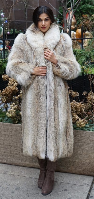 Used Furs Estate Furs | MARC KAUFMAN FURS Coyote Fur Coat Women, Coyote Fur Coat, Fur Jacket Women, Edwardian Costumes, Luxury Fox Fur Outerwear In Mink, Evening Mink-colored Faux Fur Coat, Long Mink-colored Faux Fur Coat, Coyote Fur, Fur Coats Women