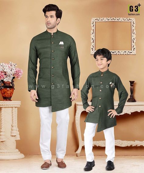 mens indian fashion, mens ethnic style, mens ethnic trends, mens fashion, mens indian wedding wear, mens sangeet outfits, mens reception outfit, father son matching outfits, father son matching suits, father son matching dress, dad and son matching kurta, father son ethnic wear collection, father son dresses, ethnic wear for dad and son Father And Son Twinning Outfits, Father Son Dresses Matching, Kids Suits Boys Wedding, Father Son Matching Outfits, Boys Dressing Style, Father Son Outfits, Matching Suits, Mens Summer Fashion