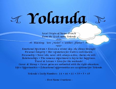 Yolanda Personal Integrity, Greek Names, Say My Name, Name Art, All About Me!, Names With Meaning, Travel And Leisure, First Names, Like You