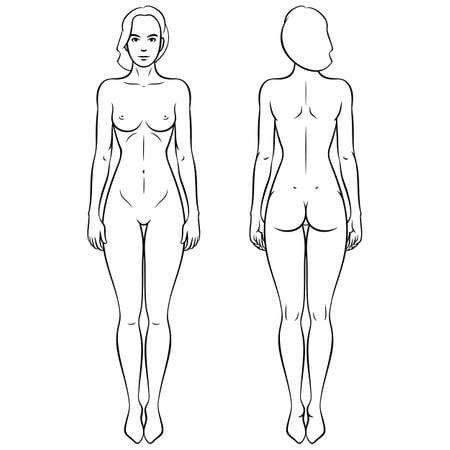 Body Fashion Illustration, Figure Front And Back, Figure Sketch, Model Template, Fashion Sketching, Fashion Model Sketch, Silhouette Sketch, Body Diagram, Human Figure Sketches