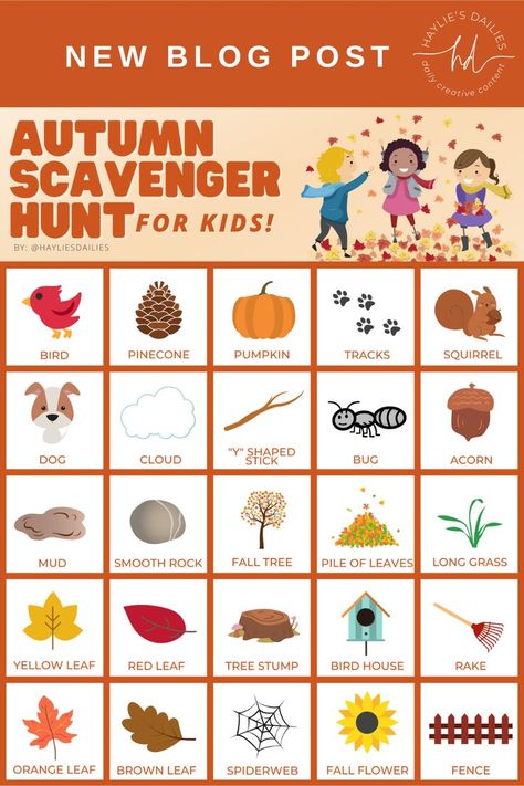 Autumn Scavenger Hunt template Autumn Scavenger Hunt, Thanksgiving Scavenger Hunt, Fall Scavenger Hunt, Flower Fence, Stick Bug, Pumpkin Spice Lattes, Fun Fall Crafts, Scavenger Hunt For Kids, Thanksgiving Crafts For Kids