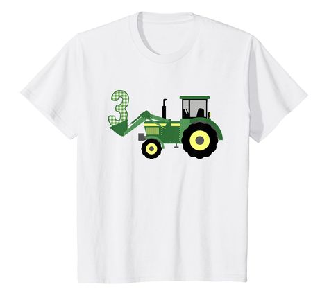 PRICES MAY VARY. If your child loves tractors then you will love this cute tractor birthday shirt. Great for kids tractor themed birthday party or tractor shirt for kids who are 3 years old and love tractors. Lightweight, Classic fit, Double-needle sleeve and bottom hem Tractor Themed Birthday Party, Minion Baby Shower, Sailor Baby Showers, Baby Shower Images, Tractors For Kids, Tractor Birthday Party, Pumpkin Birthday Parties, Toddler Birthday Party, Old Tractor