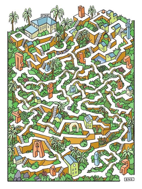 Twenty-Five Difficult And Enjoyable Mazes Are The Perfect Distraction - CheezCake - Parenting | Relationships | Food | Lifestyle Maze Drawing, Labyrinth Puzzle, City Puzzle, Amazing Maze, Printable Mazes, Mazes For Kids, Maze Puzzles, Maze Game, Hidden Pictures