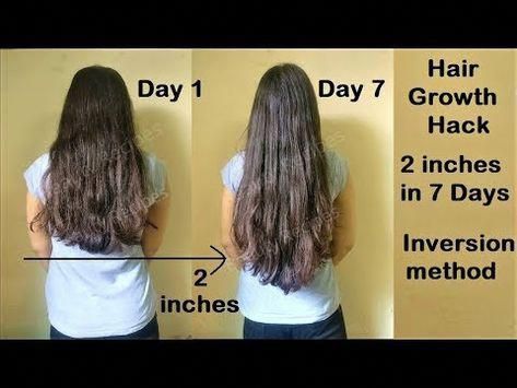 Hair Growth Hack - 2 inches Hair Growth in 1 Week with Inversion Method - Get Long Hair - YouTube #longhairideas 6 Month Hair Growth, Inversion Method, Get Long Hair, Wild Growth Hair Oil, Longer Hair Growth, Homemade Hair, Hair Growth Shampoo, Vitamins For Hair Growth, Hair Care Products Professional