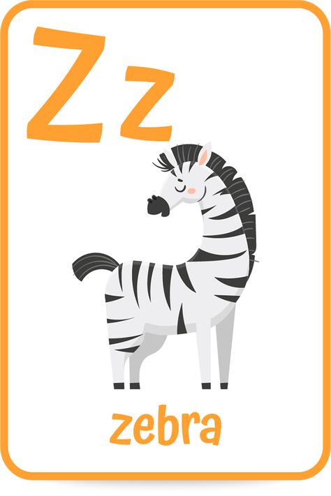 Letter Z Zebra Craft, Words Starting With A, Flashcard Template, Teacher Prints, Alphabet Banner, Melonheadz Clipart, Z Letter, Preschool Workbooks, Preschool Letter