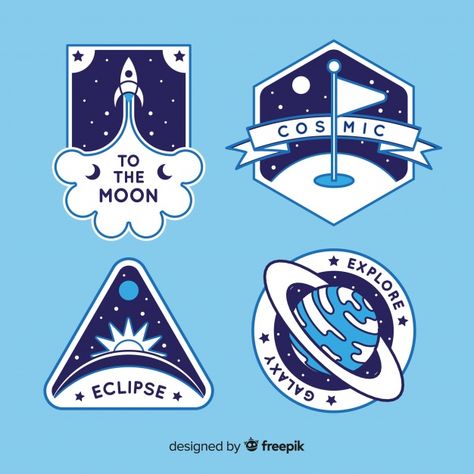 Space Badge, Badge Illustration, Space Patch, Badge Collection, Space Logo, Badge Logo, Travel App, Badge Design, Game Logo