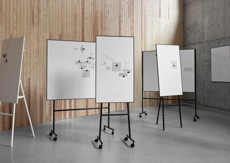 Mobile writing boards | Lintex Mobile Whiteboard, Office Screens, Writing Boards, Flip Chart, Glass Board, Workspace Design, Office Interior Design, Whiteboard, High Quality Design