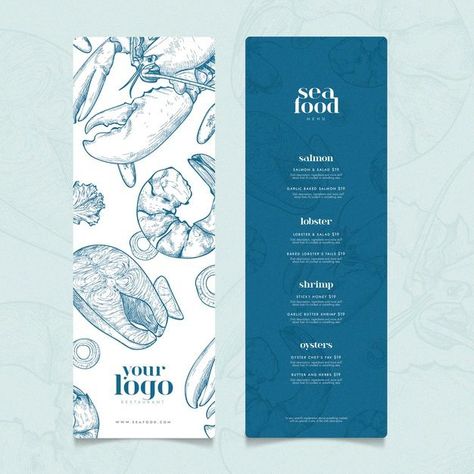 Restaurant Layout, Menu Design Inspiration, Cafe Menu Design, Creative Restaurant, Seafood Menu, Menu Layout, Data Visualization Design, Restaurant Menu Template, Food Graphic Design