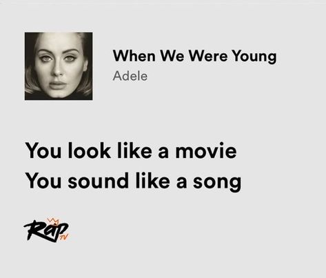 Adele Lyrics, Young Lyric, Adele Songs, A Song, Sounds Like, Adele, Sound, Songs, Movie Posters