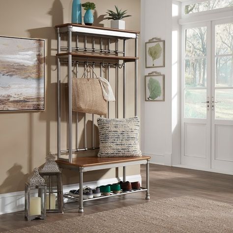 Orleans Hall Tree by homestyles - Bed Bath & Beyond - 32517510 Modern Hall, Creole Cottage, French Creole, Playroom Furniture, Hall Tree, Modern Storage, Living Room Bathroom, Entryway Furniture, Office Living Room